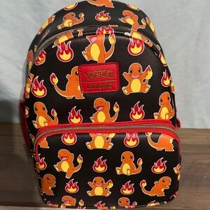 Loungefly Black and Orange Charmander Kids Backpack